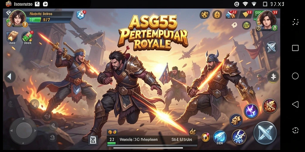 Screenshot ASG55 menampilkan aksi seru dalam pertempuran Battle Royale.