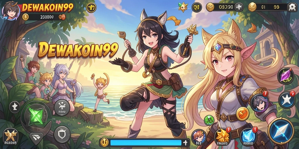 Tangkapan layar menampilkan karakter Anime dalam aksi seru.
