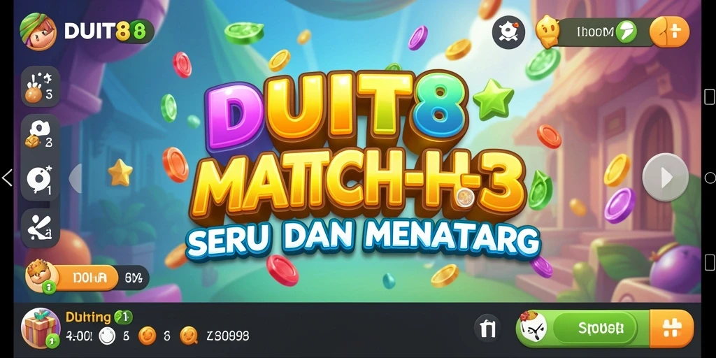 Tampilkan gameplay menantang dari permainan Match-3 DUIT8.
