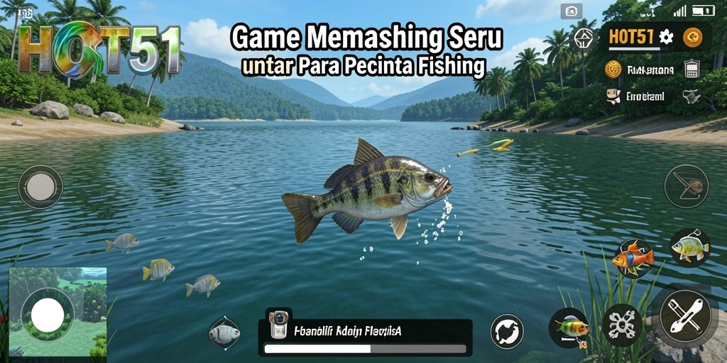 Gameplay HOT51 yang menarik dengan aksi memancing seru.