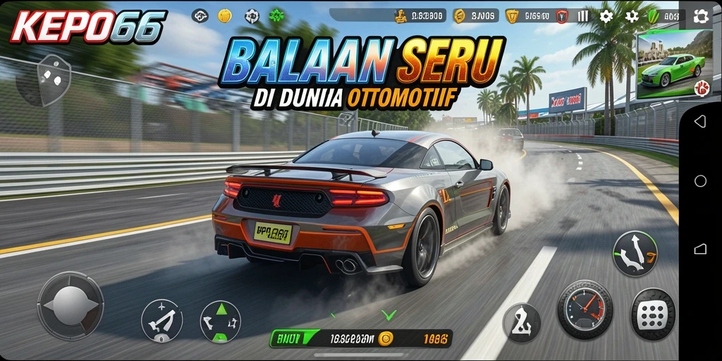 Tampilan gameplay seru balapan di KEPO66 dengan berbagai kendaraan.