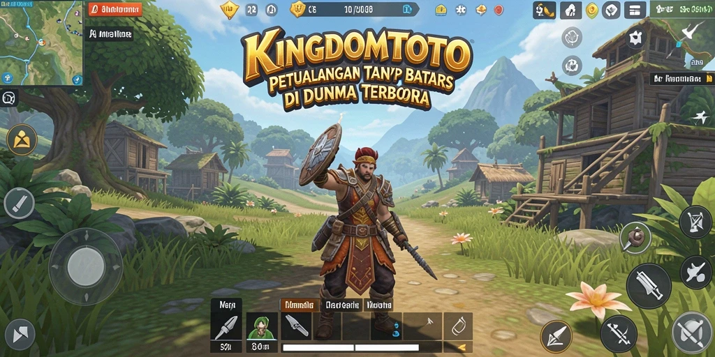 Tampilan gameplay <strong>KINGDOMTOTO</strong> yang menarik dan petualangan seru di dunia terbuka.