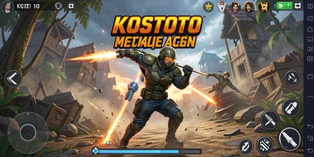 Tampilan utama gameplay KOSTOTO dengan aksi yang mendebarkan.