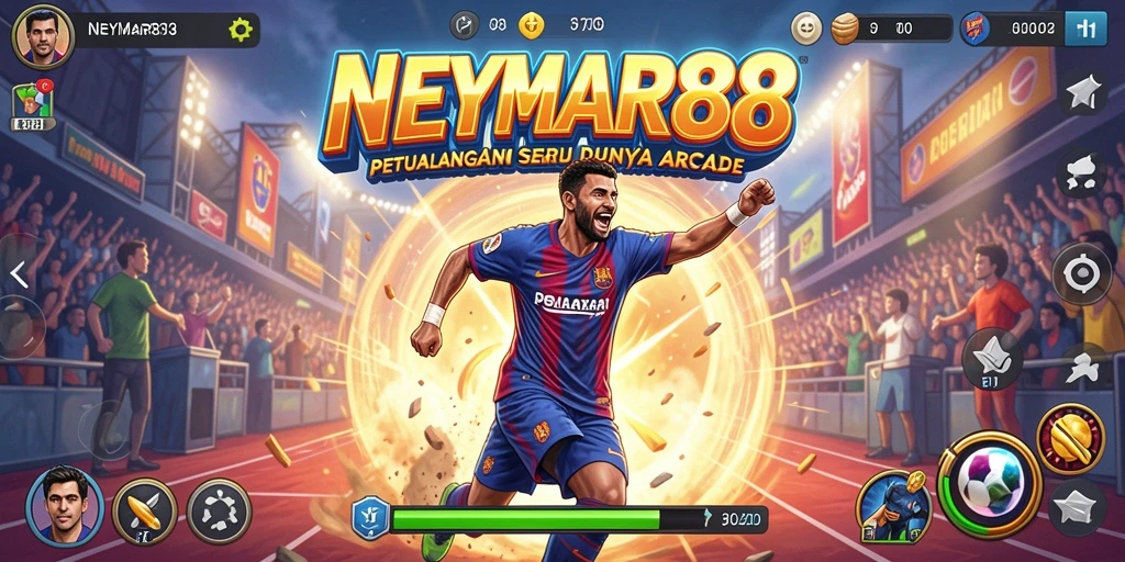 Tangkapan layar menunjukkan aksi seru dalam NEYMAR88.