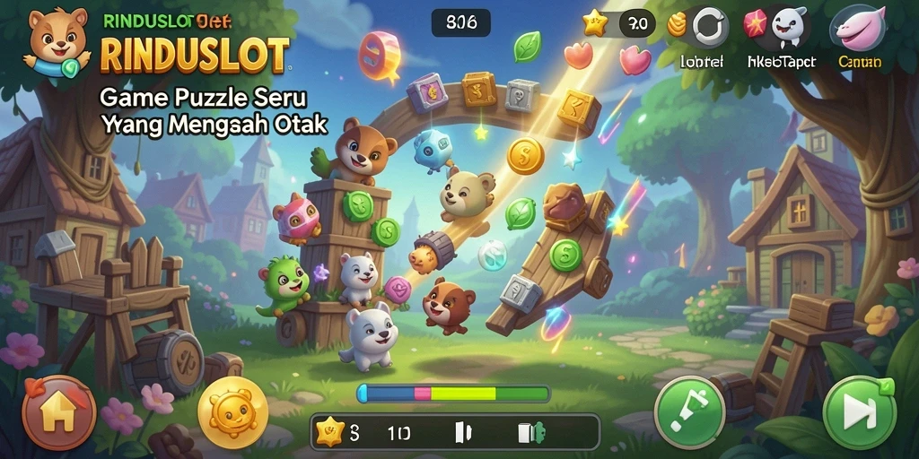 Gameplay RINDUSLOT menampilkan tantangan Puzzle yang menarik dan menantang.