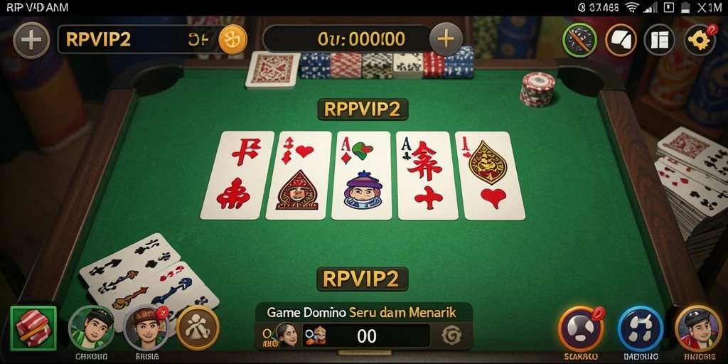 Screenshot menampilkan gameplay seru RPVIP2 di aplikasi Domino.