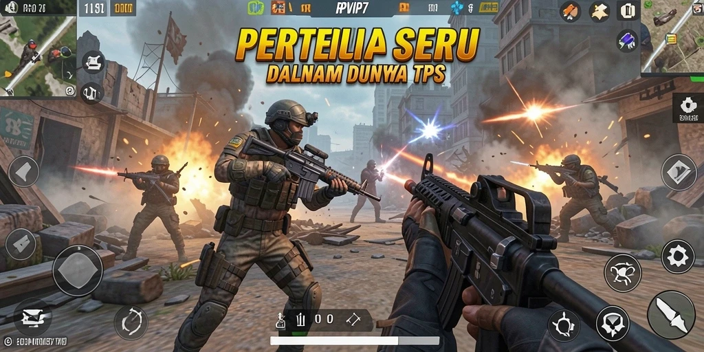 Tampilan gameplay mendebarkan dari RPVIP7 dengan pertempuran intens.