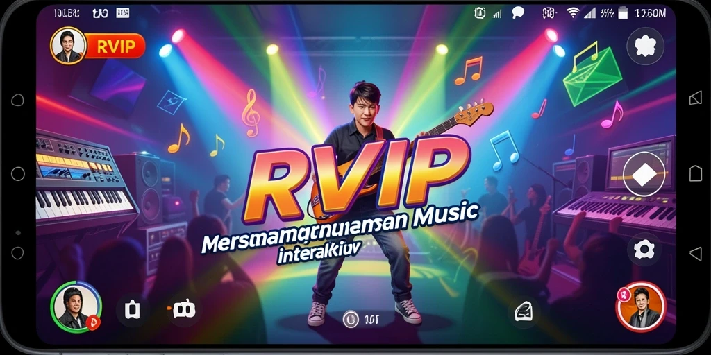 Tampilan gameplay RVIP yang menampilkan keasyikan bermain musik.