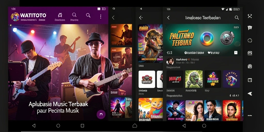 Screenshot gameplay WATITOTO dengan antarmuka musik yang menarik.